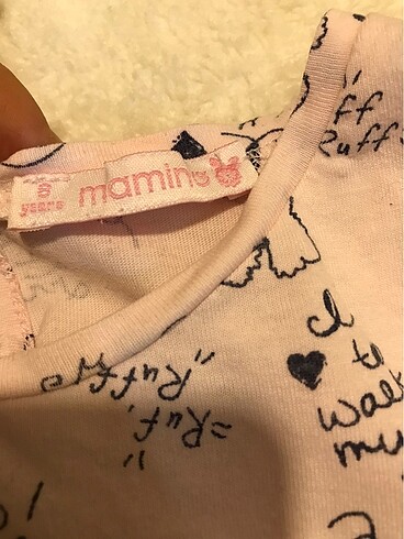 8 Yaş Beden pembe Renk Mamino pijama takımı