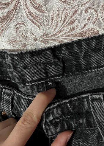 36 Beden gri Renk Trendyolmilla Siyah Straight Kesim Kadın Kot Pantolon