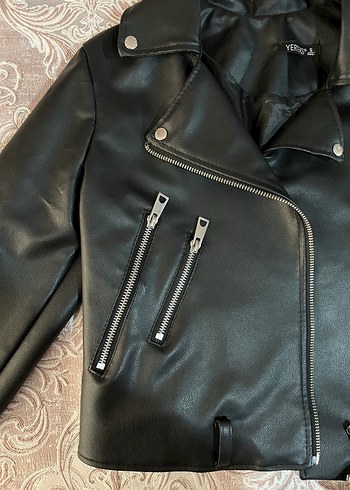 Diğer Siyah Deri Biker Ceket