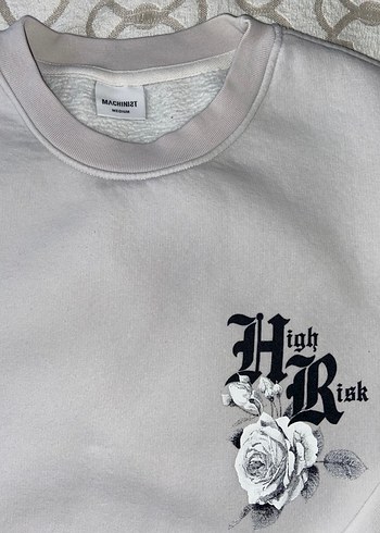 m Beden gri Renk Gri Erkek Sweatshirt Rahat Kesim Oversize sweatshirt Medium