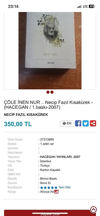 Çöle inen nur. Necip Fazıl Kısakürek