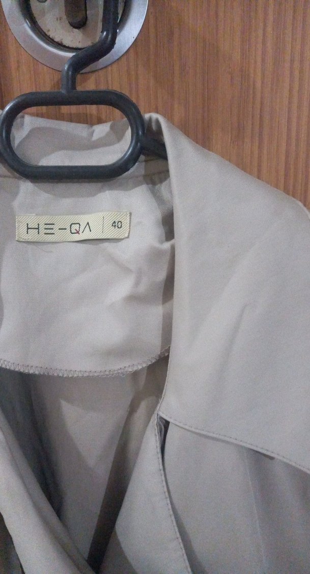 HE-QA Bej Uzun Trençkot. — görsel 3/6