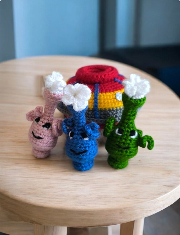 amigurumi uzaylı ve uzay gemisi oyuncak - Görsel 2