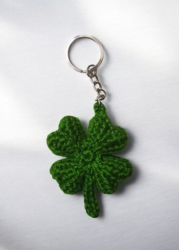 Örgü Yonca Anahtarlık Yeşil - Görsel 2