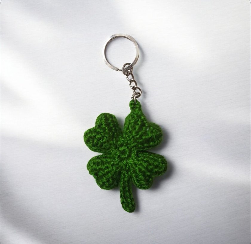 Örgü Yonca Anahtarlık Yeşil - Görsel 2