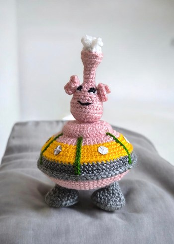 amigurumi uzaylı ve uzay gemisi oyuncak - Görsel 3