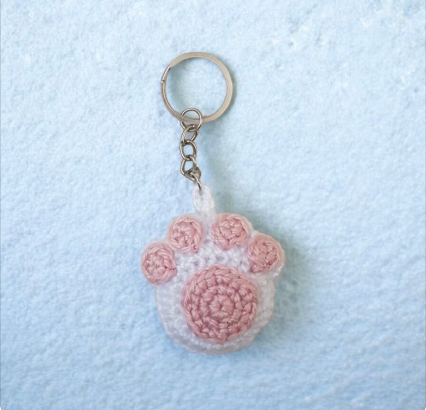 Pembe Örgü Bohem Anahtarlık veya charm - Görsel 2