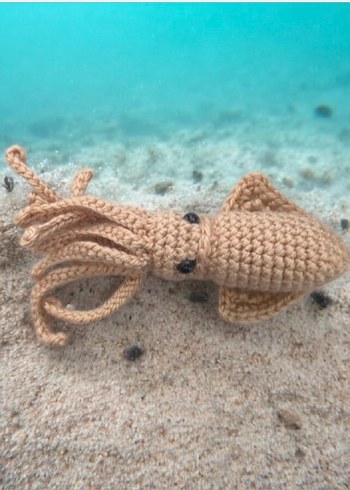 amigurumi örgü kalamar anahtarlık veya charm - Görsel 2