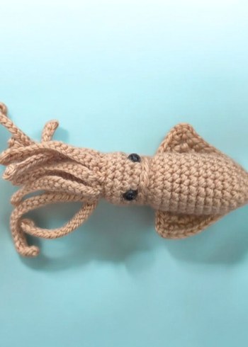 amigurumi örgü kalamar anahtarlık veya charm - Görsel 5