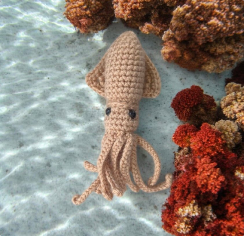 amigurumi örgü kalamar anahtarlık veya charm - Görsel 3