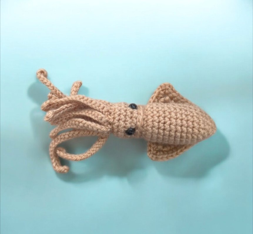amigurumi örgü kalamar anahtarlık veya charm - Görsel 5