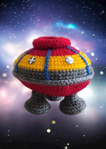 amigurumi örgü uzaylı gemisi oyuncak - Görsel 6