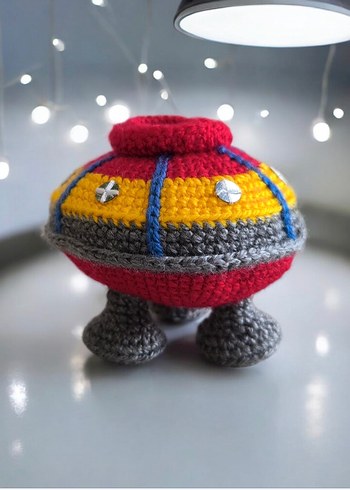 amigurumi örgü uzaylı gemisi oyuncak - Görsel 8