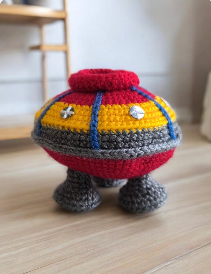 amigurumi örgü uzaylı gemisi oyuncak - Görsel 5