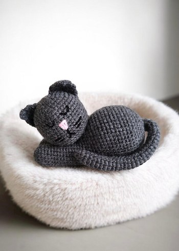 amigurumi örgü oyuncak gri kedi - Görsel 5