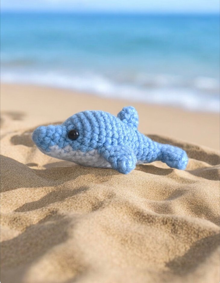 Amigurumi Yunus Oyuncak, anahtarlık veya charm - Görsel 5