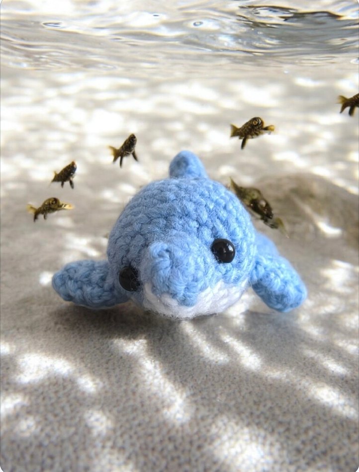 Amigurumi Yunus Oyuncak, anahtarlık veya charm - Görsel 4