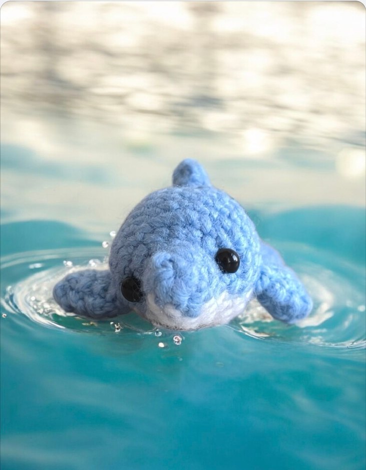 Amigurumi Yunus Oyuncak, anahtarlık veya charm - Görsel 2