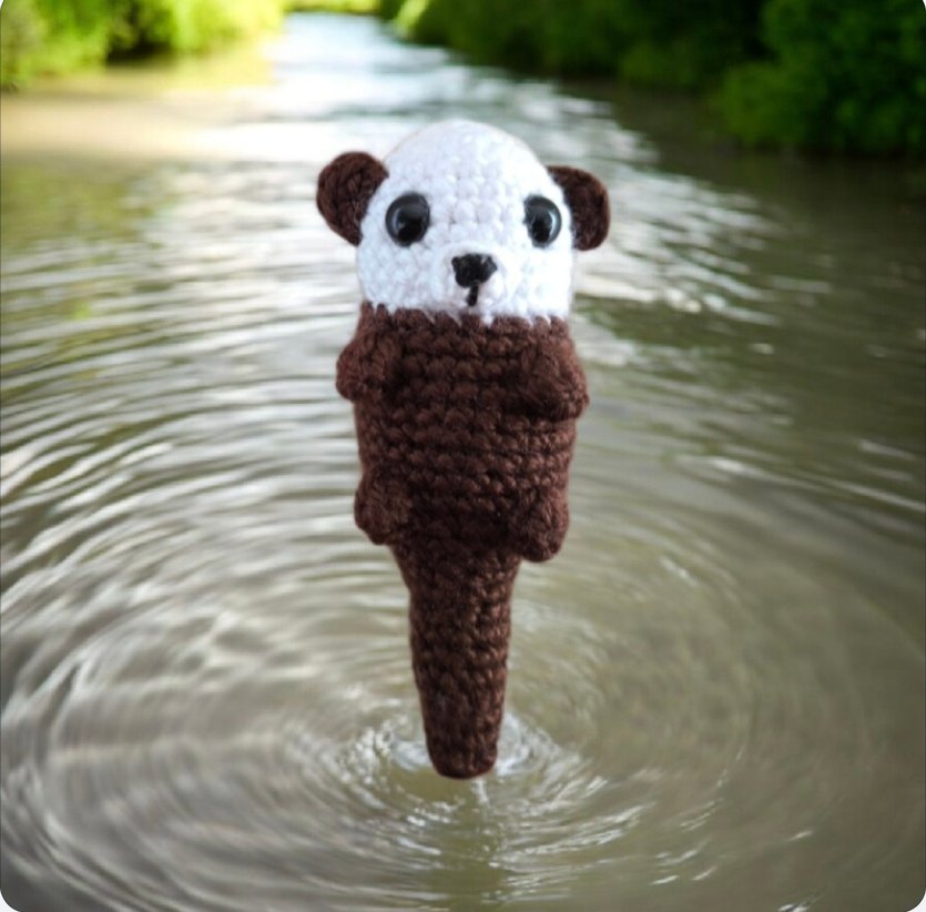 Amigurumi Su Samuru anahtarlık, charm veya oyuncak - Görsel 4