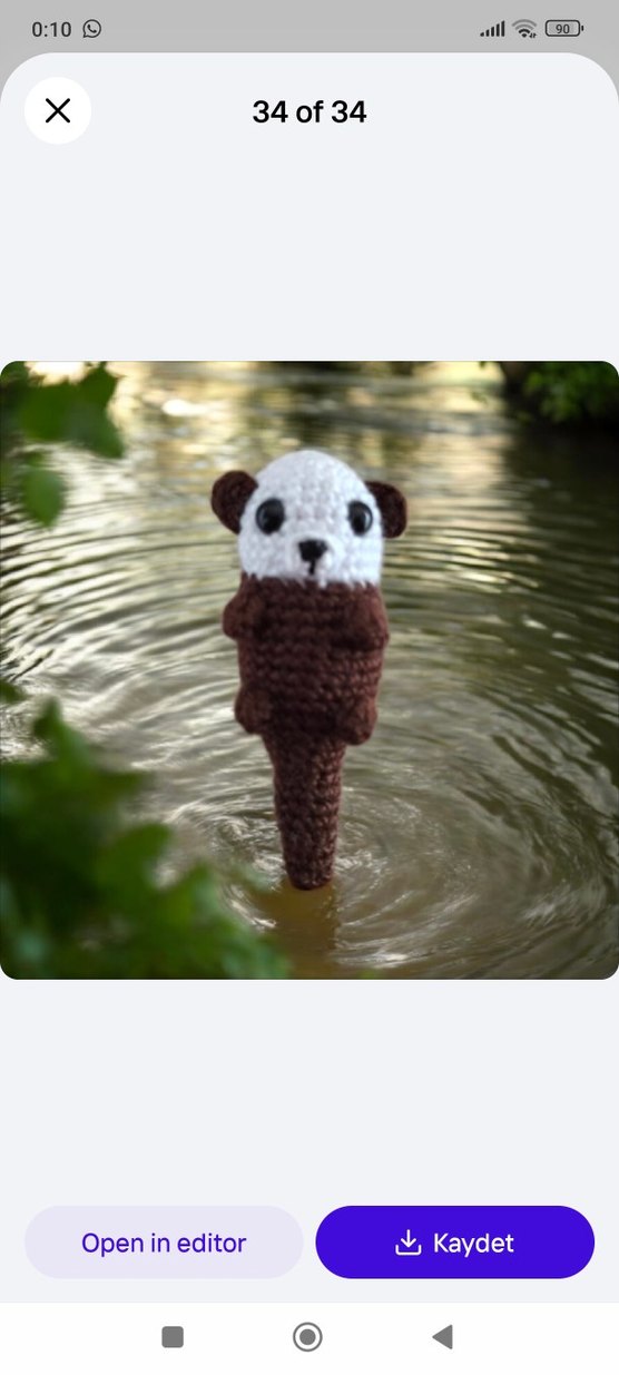 Amigurumi Su Samuru anahtarlık, charm veya oyuncak - Görsel 2