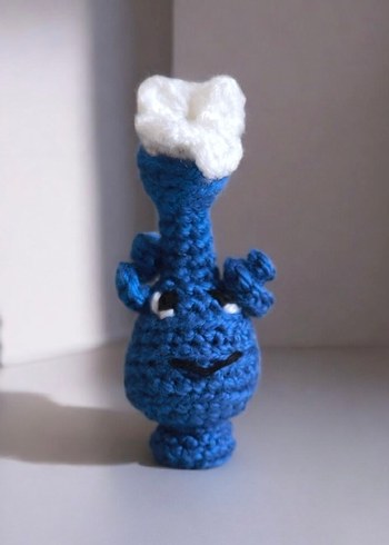 Mavi Renkli amigurumi örgü uzaylı Oyuncak - Görsel 3