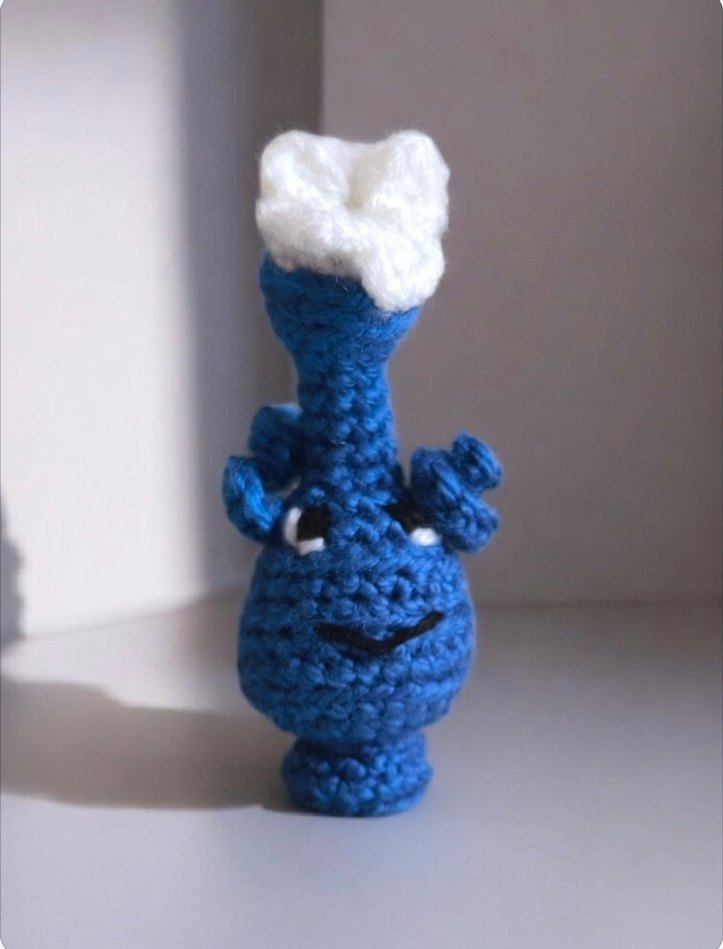 Mavi Renkli amigurumi örgü uzaylı Oyuncak - Görsel 3