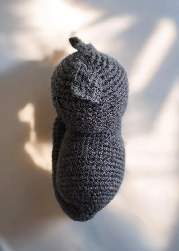 amigurumi örgü oyuncak gri kedi - Görsel 2