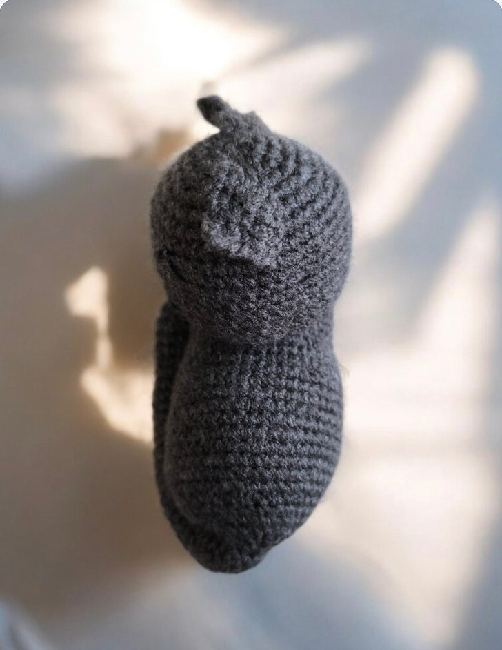 amigurumi örgü oyuncak gri kedi - Görsel 2
