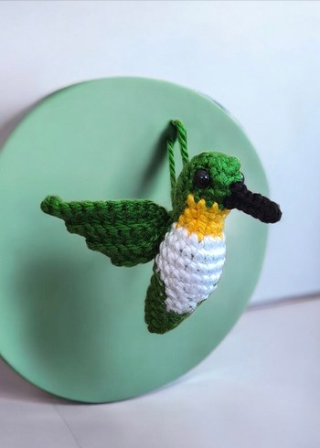 örgü sinekkuşu şeklinde anahtarlık/charm - Görsel 5