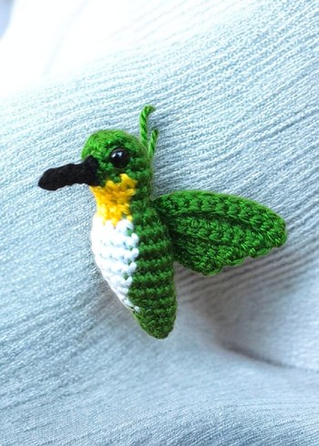 örgü sinekkuşu şeklinde anahtarlık/charm - Görsel 7