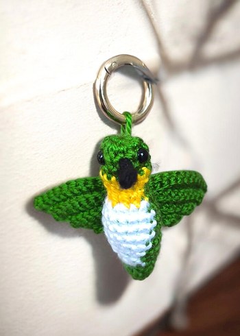 örgü sinekkuşu şeklinde anahtarlık/charm - Görsel 8