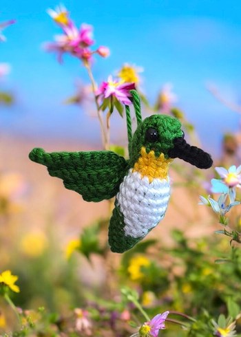 örgü sinekkuşu şeklinde anahtarlık/charm - Görsel 10