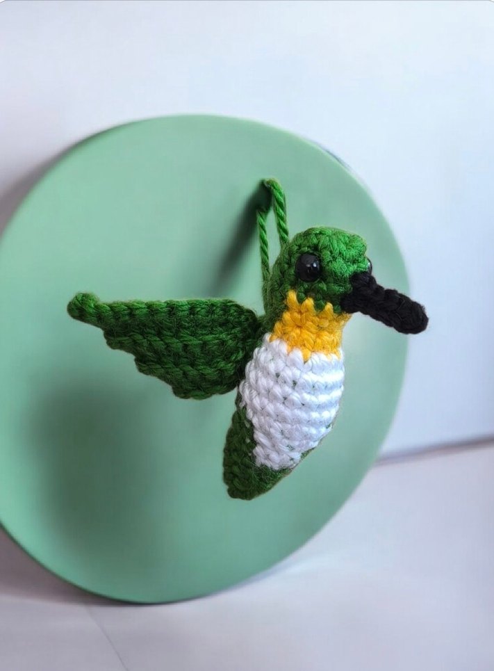 örgü sinekkuşu şeklinde anahtarlık/charm - Görsel 5