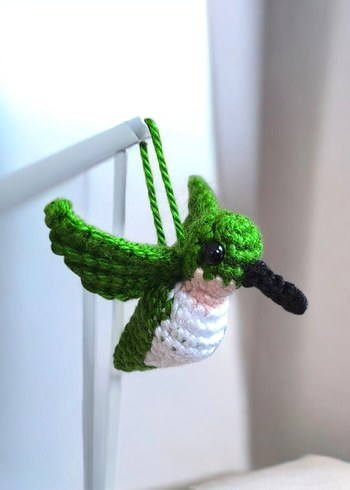 örgü sinekkuşu şeklinde anahtarlık/charm - Görsel 8