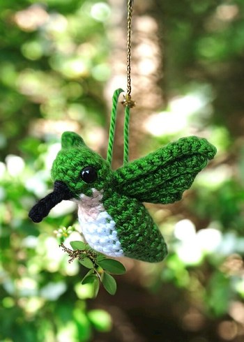 örgü sinekkuşu şeklinde anahtarlık/charm - Görsel 7