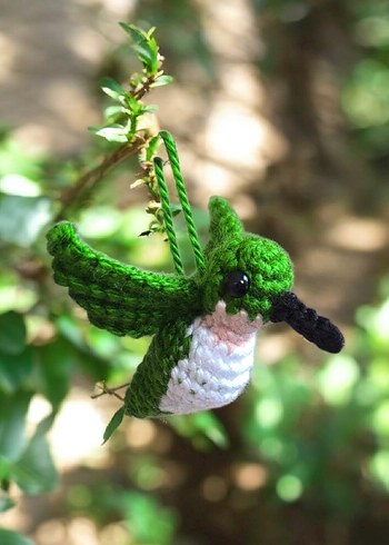 örgü sinekkuşu şeklinde anahtarlık/charm - Görsel 6