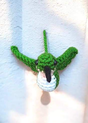 örgü sinekkuşu şeklinde anahtarlık/charm - Görsel 3