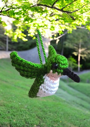 örgü sinekkuşu şeklinde anahtarlık/charm - Görsel 5