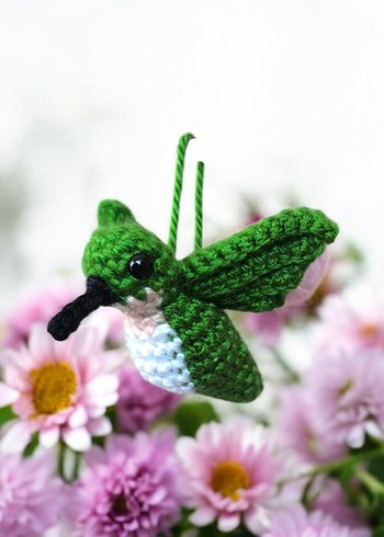 örgü sinekkuşu şeklinde anahtarlık/charm - Görsel 9