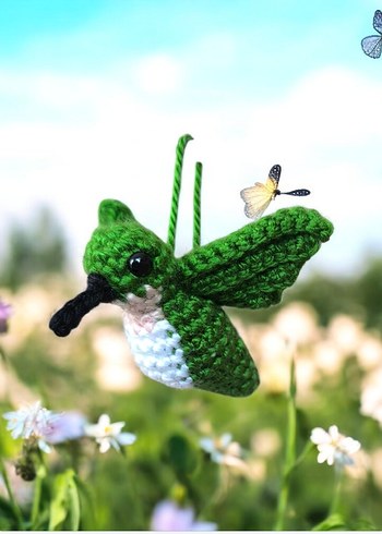 örgü sinekkuşu şeklinde anahtarlık/charm - Görsel 10