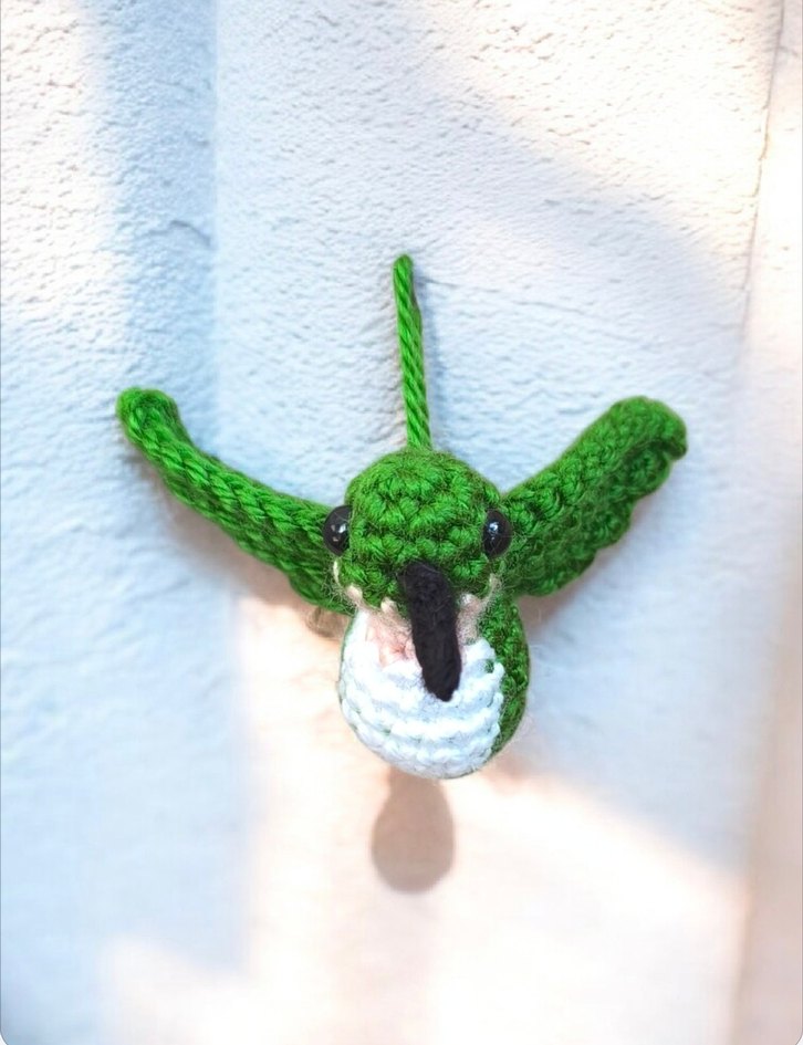 örgü sinekkuşu şeklinde anahtarlık/charm - Görsel 3