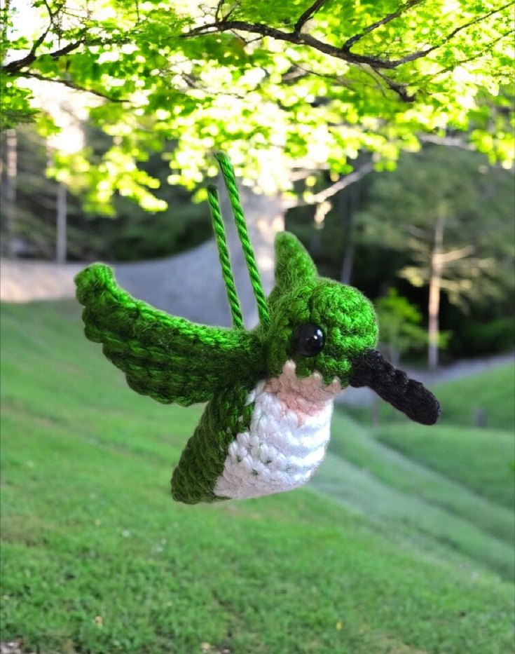 örgü sinekkuşu şeklinde anahtarlık/charm - Görsel 5