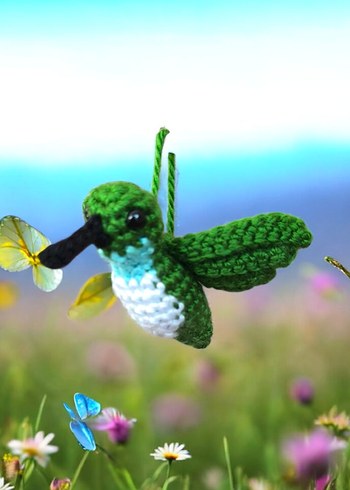 örgü sinekkuşu şeklinde anahtarlık/charm - Görsel 7