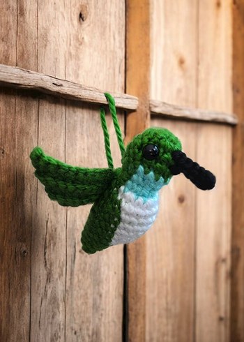 örgü sinekkuşu şeklinde anahtarlık/charm - Görsel 9