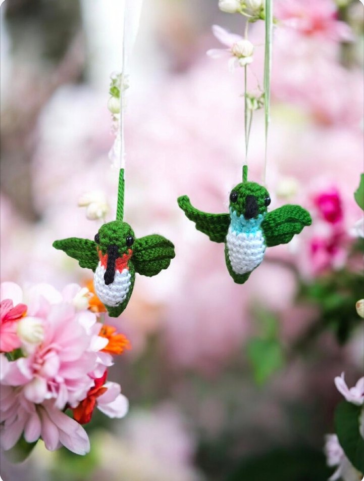 amigurumi sinekkuşu anahtarlık / charm - Görsel 3