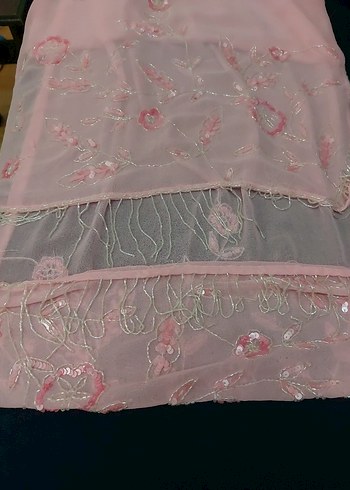 Pembe İpek Görünümlü Bohem Şal - Görsel 3