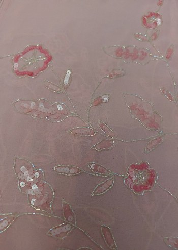 Pembe İpek Görünümlü Bohem Şal - Görsel 9