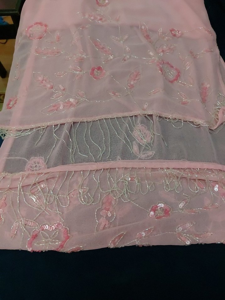 Pembe İpek Görünümlü Bohem Şal - Görsel 3