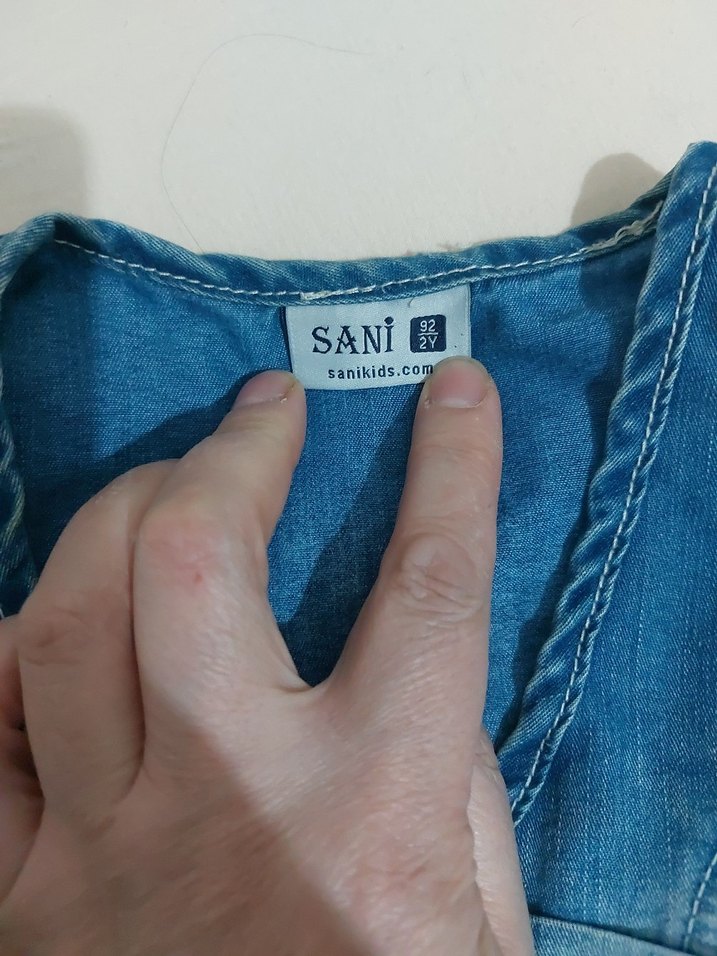 Nakışlı Kot Kız Yelek ve Etek Takımı - Görsel 4