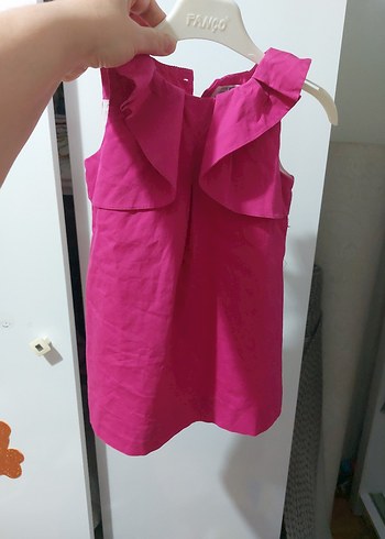 Pembe Askısız Fırfırlı Kız Elbisesi - Görsel 4